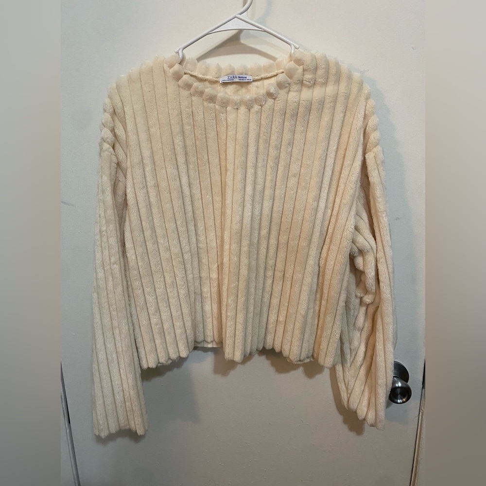 Zara Beige Textured Pullover